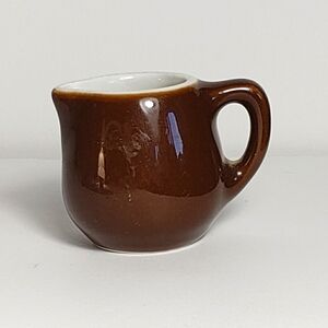 Miniature Brown ceramic pitcher Adorable retro 70's